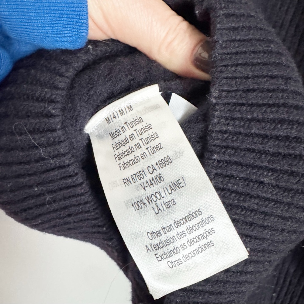 Lacoste Dark Blue V-Neck Comic Patch Sweater - image 5